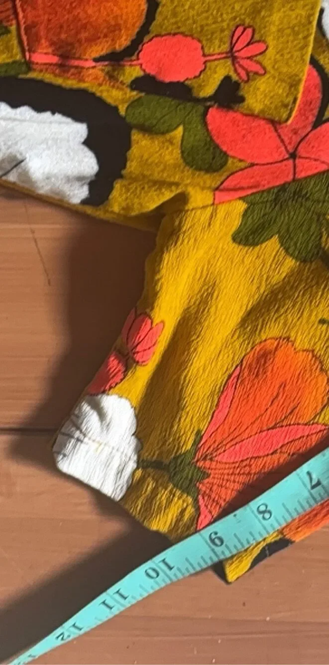Hukilau Fashions Yellow & Orange Floral Hawaiian Shirt Large - Picture 5 of 5